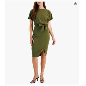 Kensie Women's Textured Knit Boat Neck Blouson Dress sz12